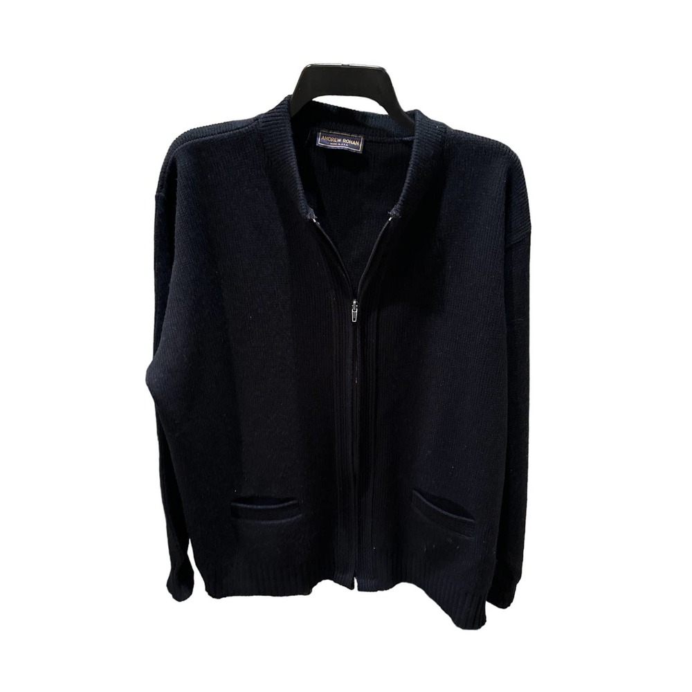 Men’s Andrew Rohan Navy Full Zip Sweater Cardigan  Size XL